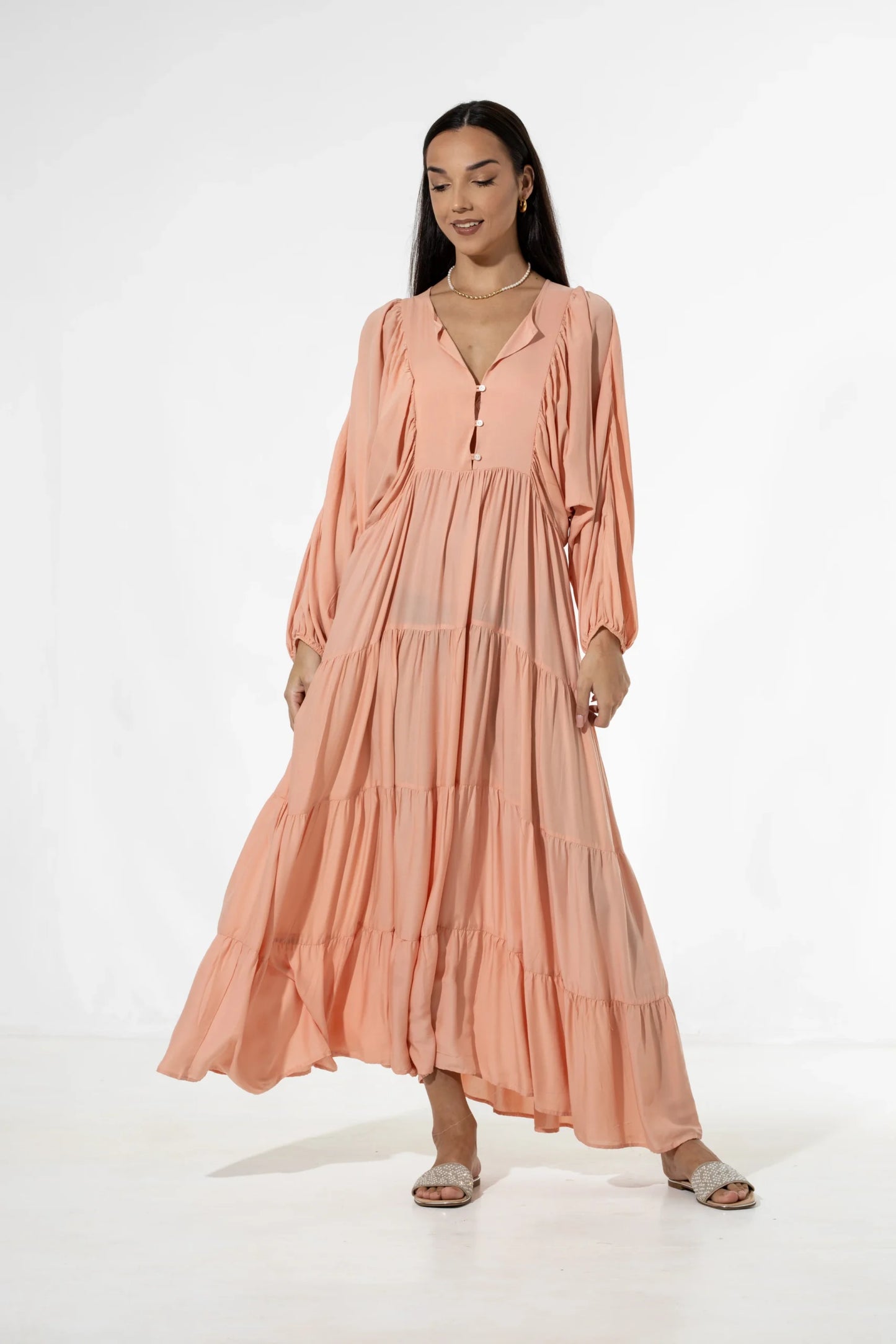 Isla Maxi Dress FS, Baby pink